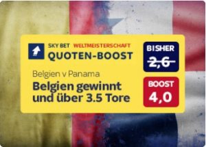 Panama gegen Belgien Skybet Quotenboost