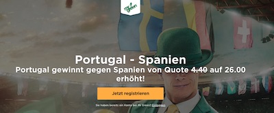 Portugal gegen Spanien Quotenboost bei Mr. Green