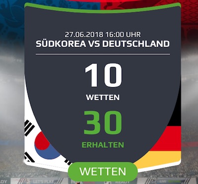 Südkorea gegen Deutschland Quoten-Promotion bei Netbet