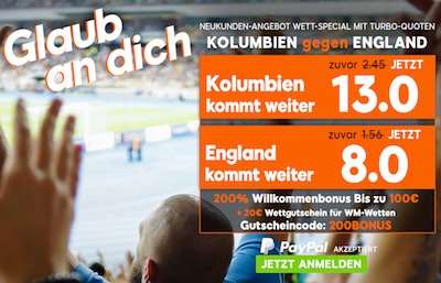 888sport Boost Kolumbien vs England