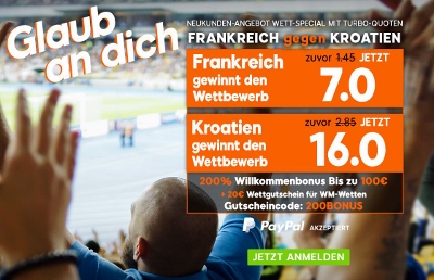 888sport Quotenboost zum WM Finale