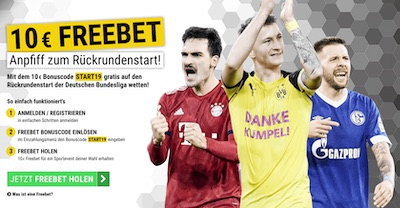 10€ Freebet von Cashpoint zum Rückrundenstart der Bundesliga