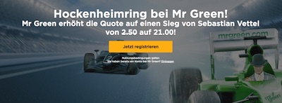 Hockenheim: Super Quote auf Vettel bei Mr. Green
