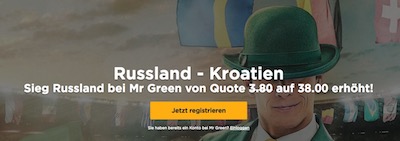 Erhöhte Quote auf Russland gegen Kroatien