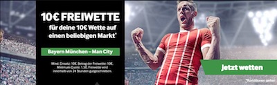 Betway Freebet zu Bayern München gegen Manchester City