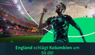 England gegen Kolumbien Promotion bei sportsbetio