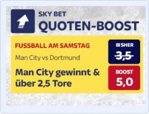 Manchester City gegen BVB Quotenboost bei Skybet