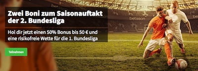 2. Liga startet: Betsson mit 2 Boni!