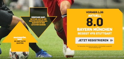 Betfair: Quote 8.0 auf Bayern schlägt VfB