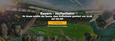 Quoten Erhöhung zu Bayern-Hoffenheim bei Mr. Green