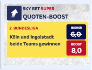 Koeln gegen Ingolstadt Skybet Quotenboost