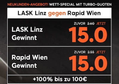 LASK Linz gegen Rapid Wien Quotenboost bei 888sport