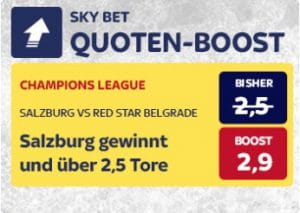 Salzburg gegen Roter Stern Belgrad Quotenboost