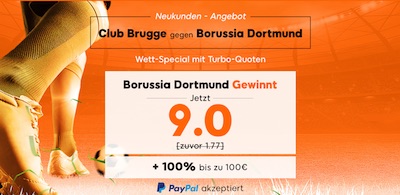 888sport: 9er-Quote auf BVB besiegt Brügge