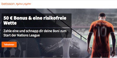 50% Reload Aktion + 5€ Wette ohne Risiko zur Nations League