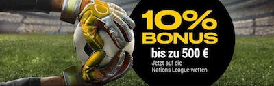 Bwin: 10% Guthaben bei Nations League Wetten