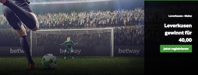 40er-Quote auf Leverkusen bei Betway