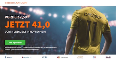 BVB siegt in Hoffenheim: Quote 41.0 bei Betsson