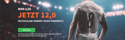 Betsson Quotenboost zu Deutschland gegen Frankreich