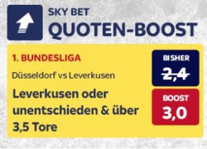 Leverkusen gegen Düsseldorf Quotenboost bei Skybet