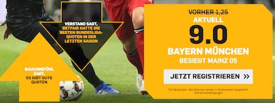 Betfair Boost zum Spiel Mainz vs Bayern