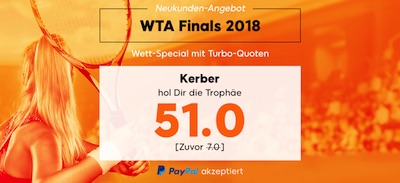 WTA-Finals: 888sport Quotenboost auf Kerber Sieg