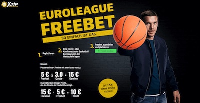 5€ Freebet von XTiP zur Basketball Euroleague