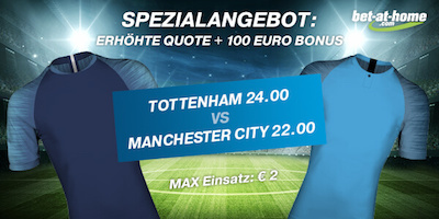 Bet at home: 24.0 auf die Spurs, 22.0 auf ManCity