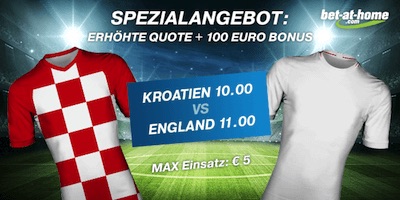 Enhanced odds von bet-at-home zu Kroatien vs England
