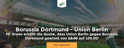 Borussia Dortmund gegen Union Berlin Quotenboost bei Mr. Green