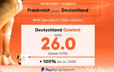 Frankreich gegen Deutschland 888sport Quotenboost