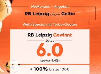 RB Leipzig gegen Celtic Glasgow Quotenboost bei 888sport