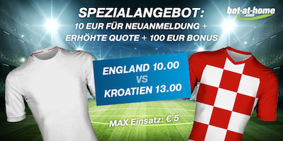 Turbo Quoten von Bet-at-home zu England vs Kroatien