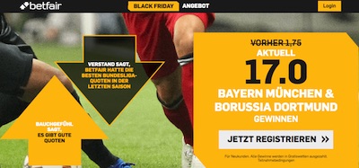 Betfair hat ein Bundesliga Quotenangebot zum Black Friday