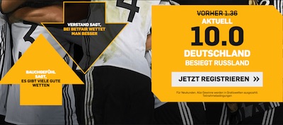 Erhöhte Betfair Quote zu Deutschland-Russland