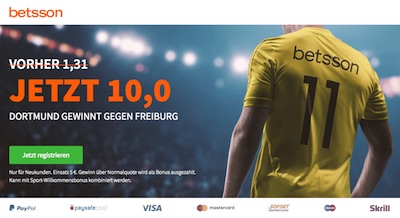 10er-Quote auf den BVB gegen Freiburg bei Betsson