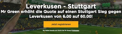 Enhanced odds Mr Green Stuttgart bundesliga