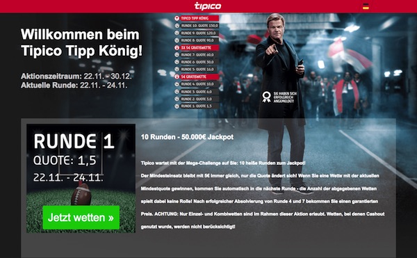 Tipico Tipp König werden und 50.000€ gewinnen
