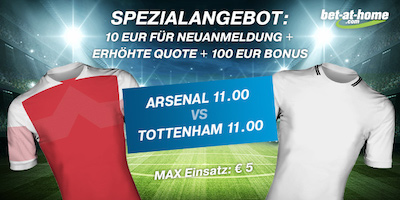 Bet-at-home Quotenboost zu Arsenal gegen Tottenham