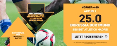 Borussia Dortmund gegen Atletico Madrid Quotenboost bei Betfair