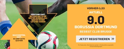 BVB gegen Club Brügge Quotenboost bei Betfair