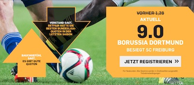 BVB gegen Freiburg Quotenboost bei Betfair