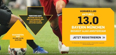 Betfair erhöhte Quote Bayern