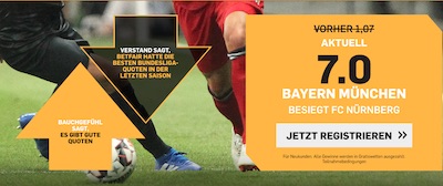 Bayern München gegen den 1. FC Nürnberg Quotenboost bei Betfair