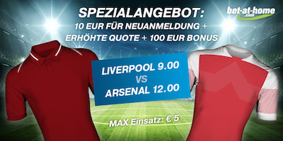 Liverpool - Arsenal Quotenboost bei Bet-at-home