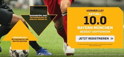 Betfair mit Preisboost zu Hoffenheim vs Bayern