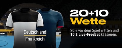 Deutschland-Frankreich bei Bwin: 10€ Guthaben winkt