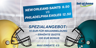 Bet-at-home besticht mit massiv erhöhten Quoten zu Saints-Eagles