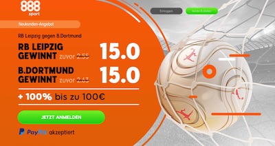 888sport Quoten-Aktion zu Leipzig gegen Dortmund