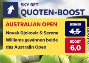 Skybet Quotenboost Djokovic Williams Australian Open